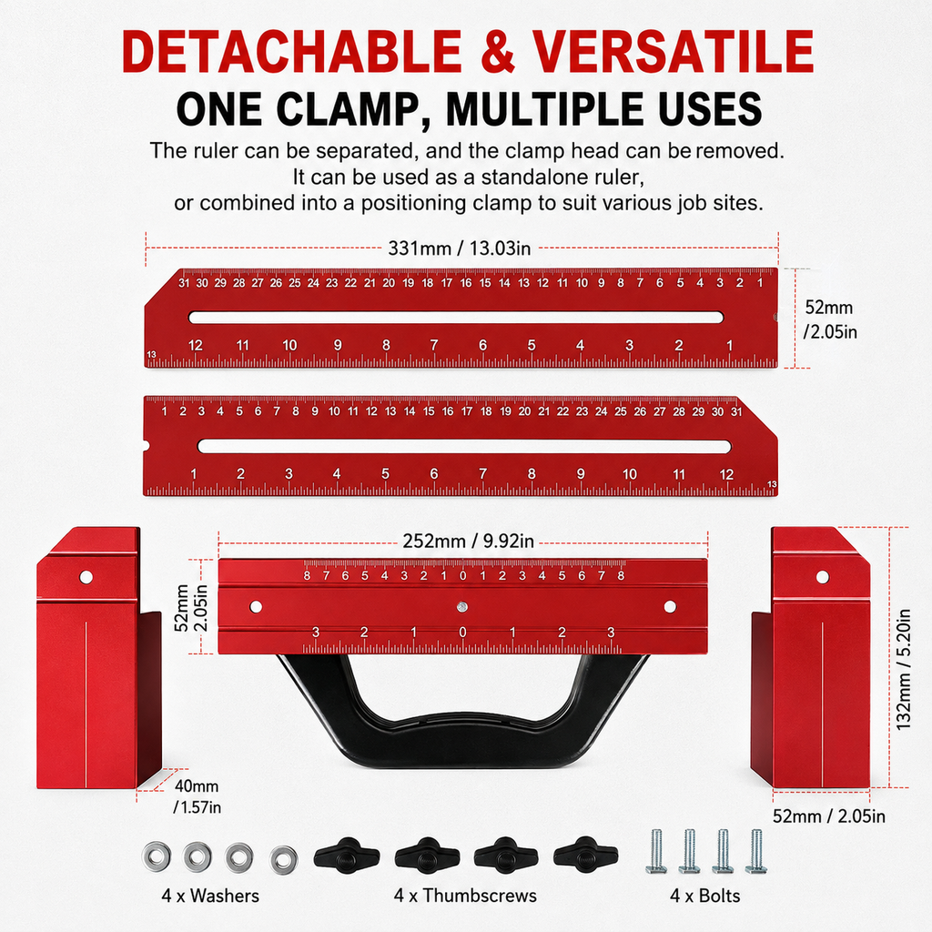 Adjustable Woodworking Framing Stud Layout Tool (Up to 30")