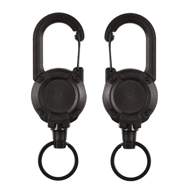 Automatic retractable wire rope outdoor keychain