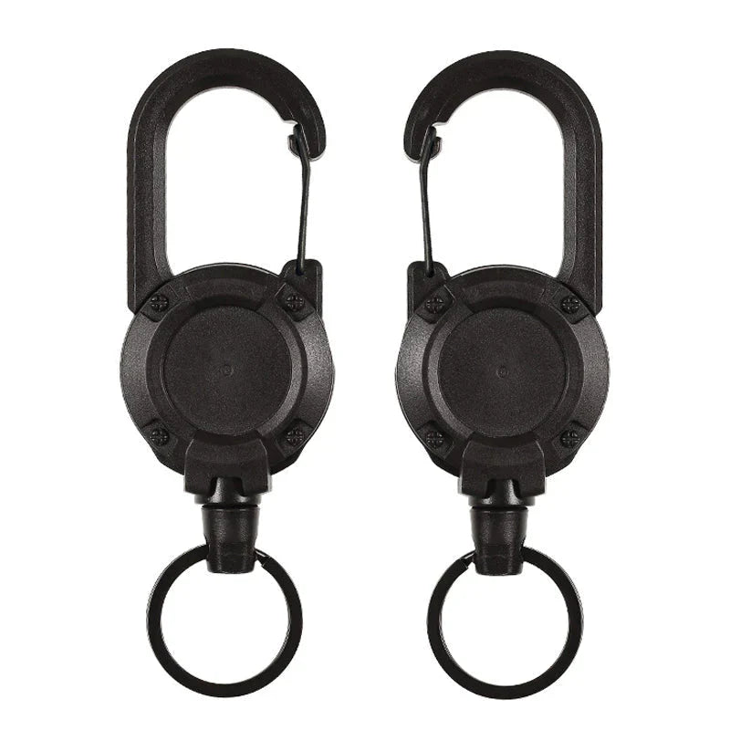 Outdoor Automatic Expandable Wire Rope Luya Theft Protection Tactical Keychain