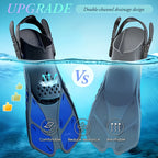 Snorkel fins SeaVana Glide | Adjustable & Short | Open Heel | For Travel & Leisure | Unisex