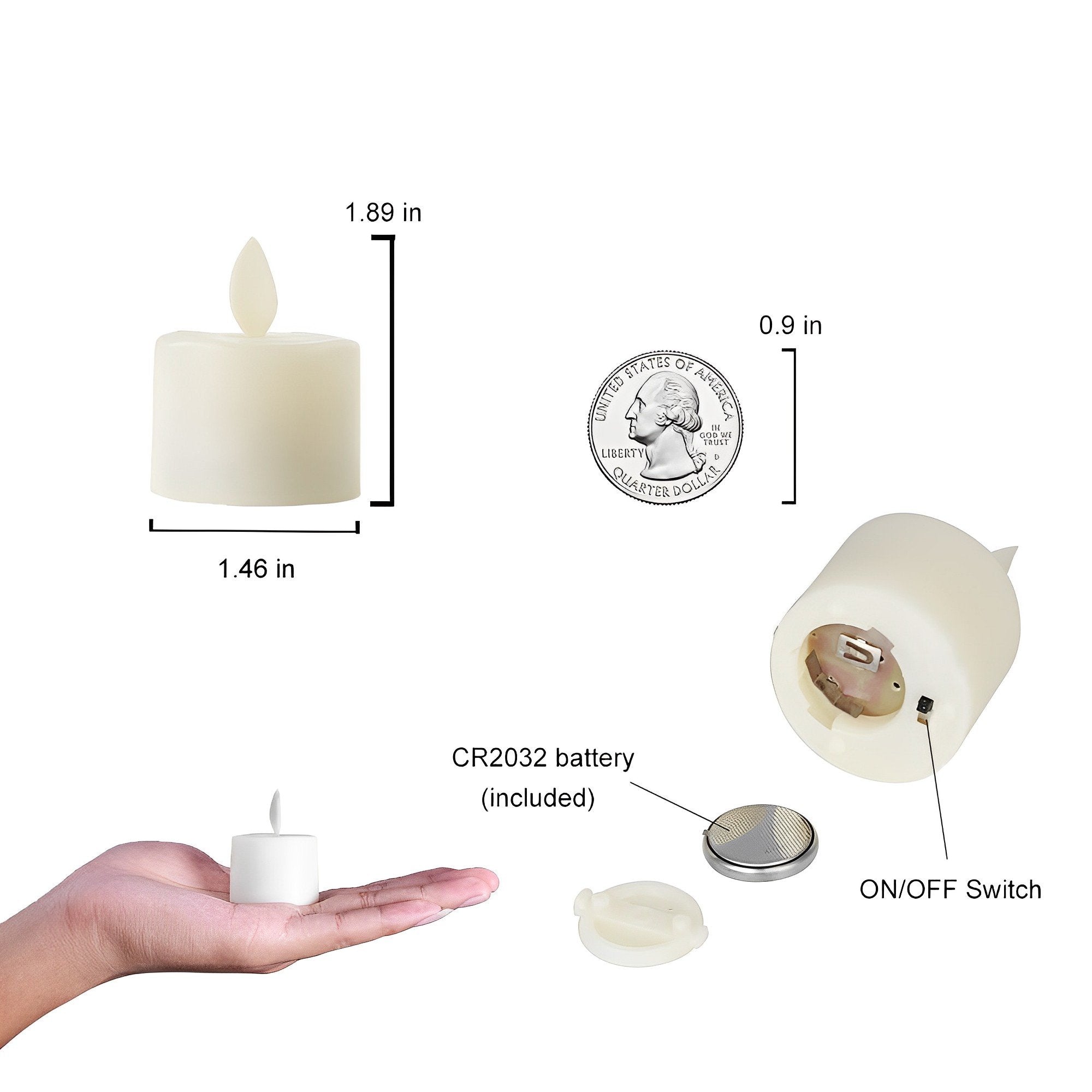 Electronic candle with moving flame | Wickless LED candle