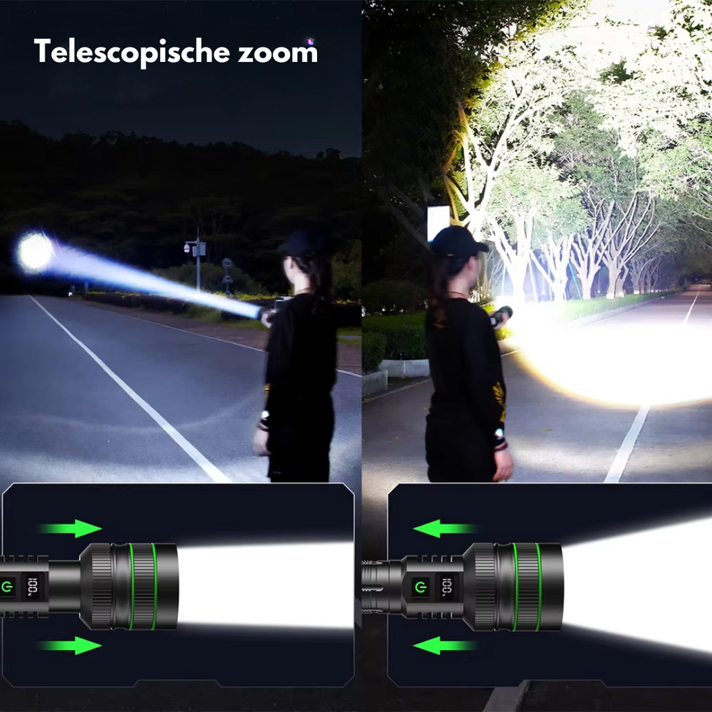 Extreme Bright and Zoomable LED Flashlight - PowerBeam