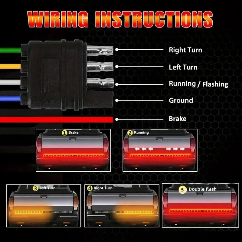 48-inch two-color LED tail light strip – Bright vehicle signal light