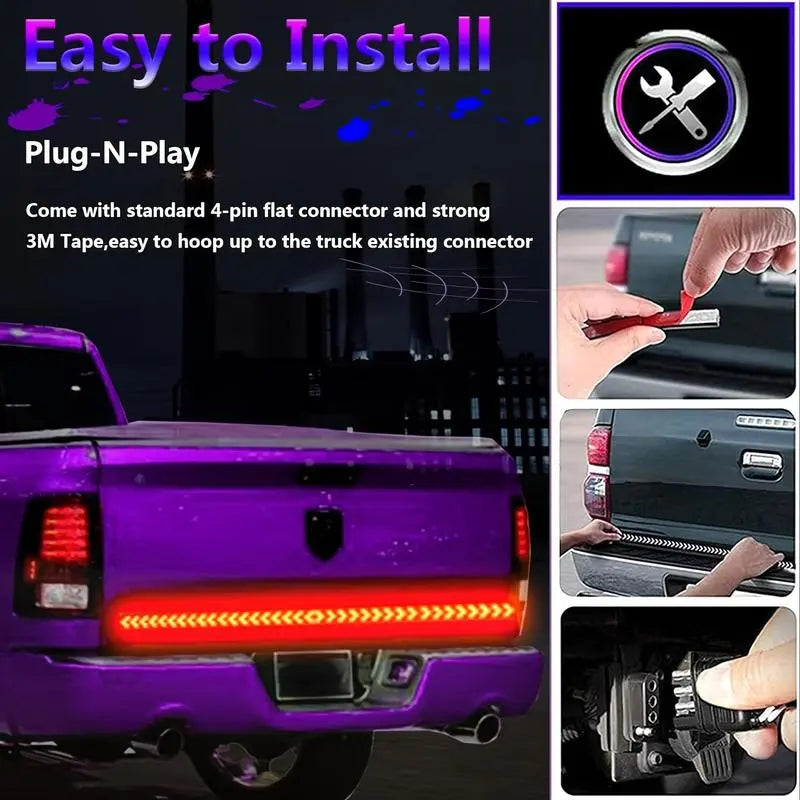 48-inch two-color LED tail light strip – Bright vehicle signal light