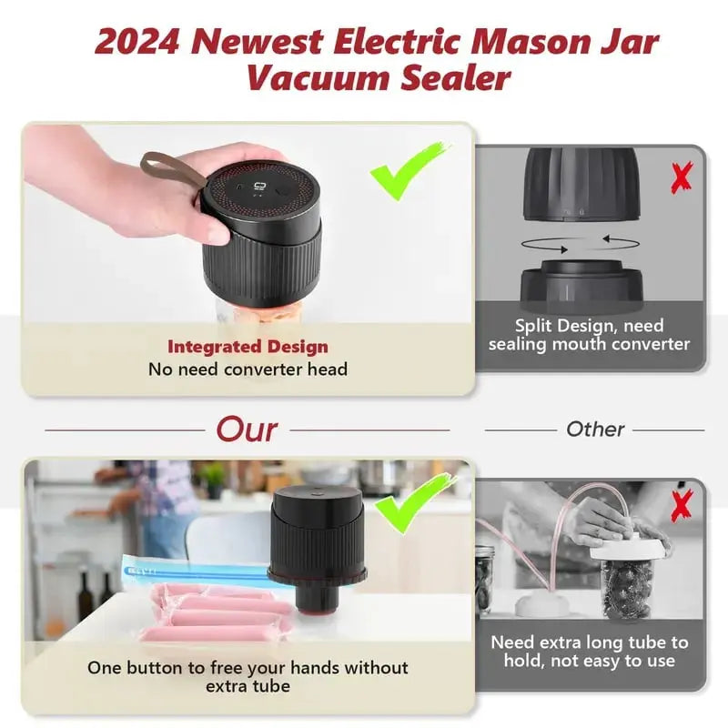 Air-tight lid sealer — Mason jar closure with immediate sealing capability