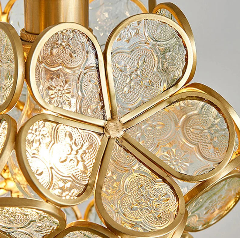 Modern Flower Shape Glass LED Pendant Lamp