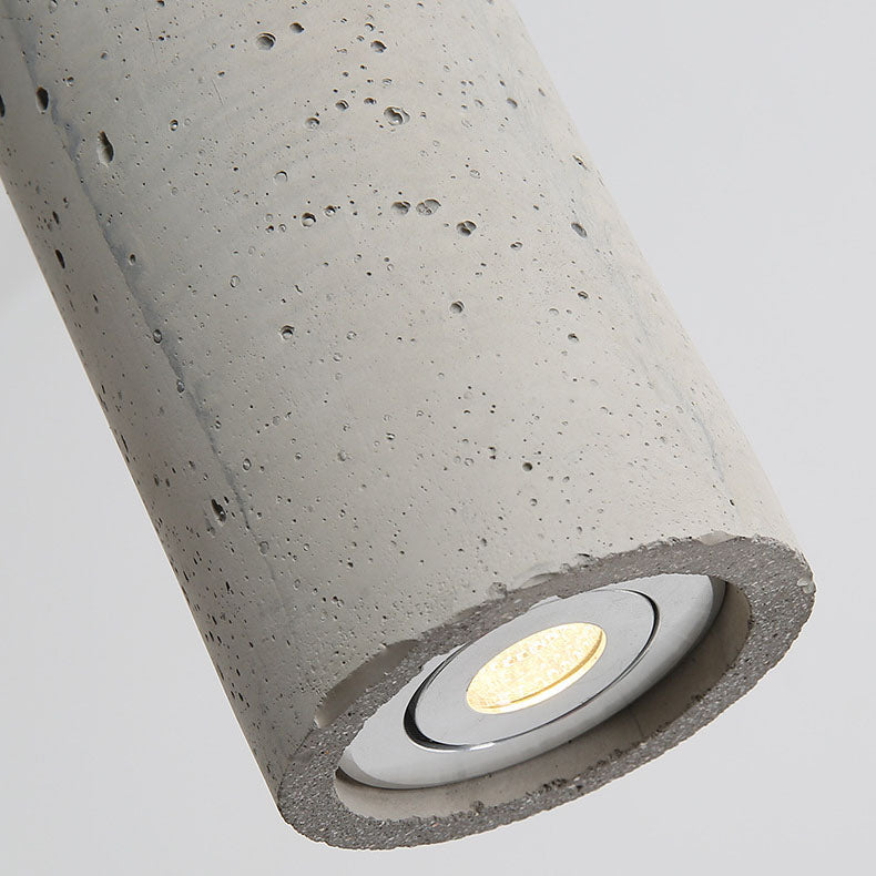 StoneCast Industrial Cylinder Pendant Light made of Concrete | 1 Light | Smooth or Rough Surface