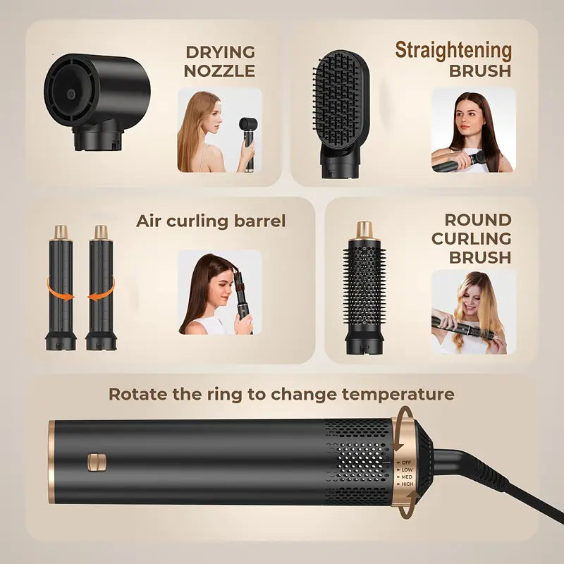 ProStyler 5-in-1 Hair Styling Set - Hair Dryer, Curling Iron and Straightening Brush