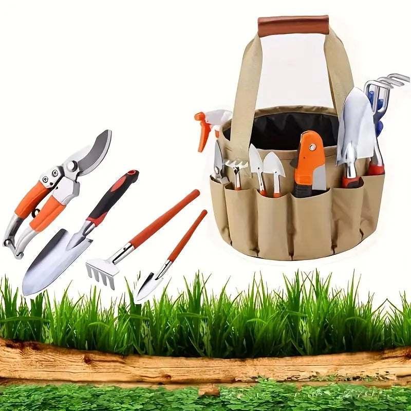 Garden Tool Set with Carrying Bag – 10-piece Set for Garden Care