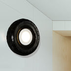 Tyre Metallic Wall Light Farmhouse Style LED Corridor Wall Mount Lighting in Black, 10"/16" Width