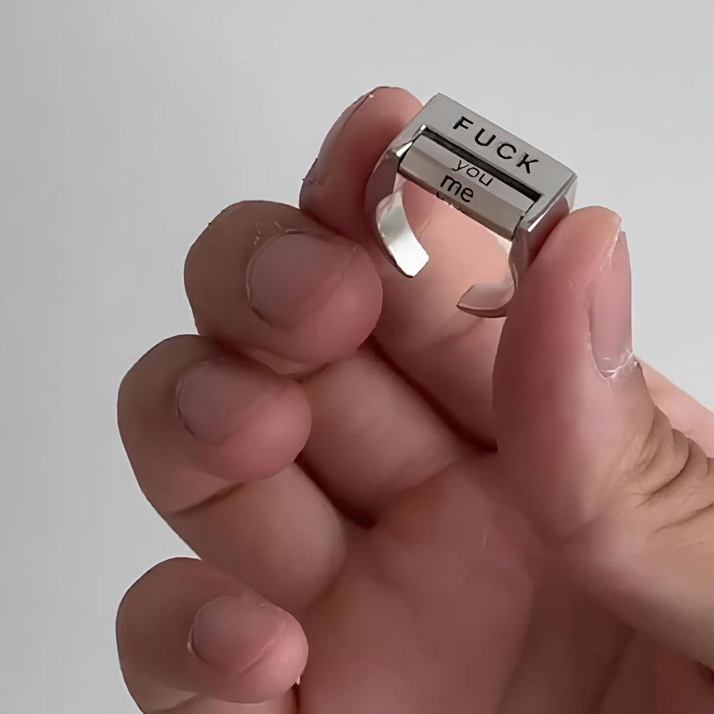 Funny Rotatable 'FICK' Ring Rotatable Mood Control Ring