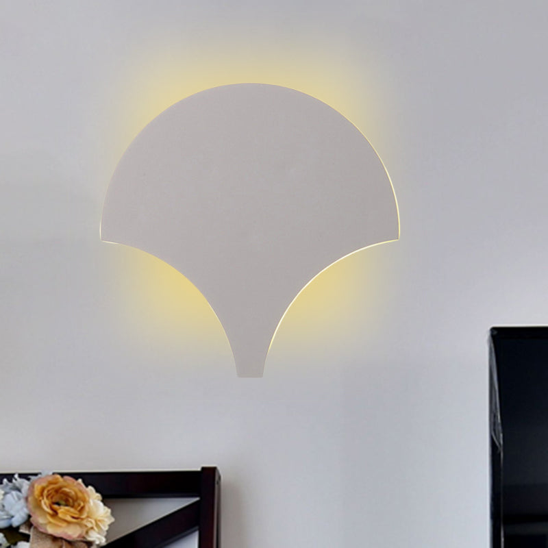 Modern Antique Fan-Shaped Wall Lamp Metal Gray LED Wall Light for Bedroom Bathroom