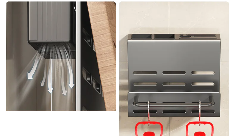 ChefSpace Wall-mounted Knife Holder with Cutting Board Storage – Stainless Steel