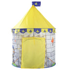 Knight play tent for children with castle design and carrying bag