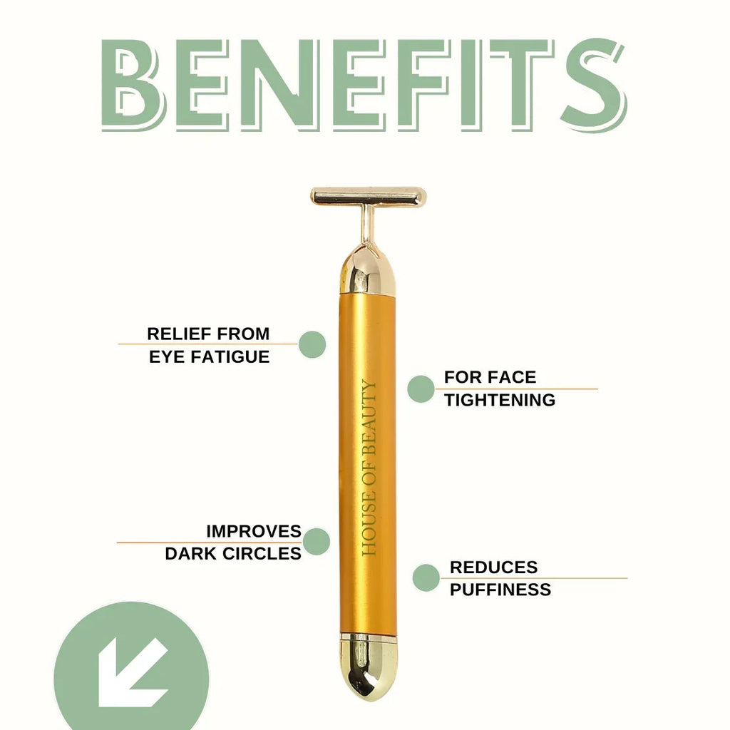 GildedGlow Luxe Face Massage Roller | Revitalize your skin with an electric massage tool with 24K gold for a radiant complexion