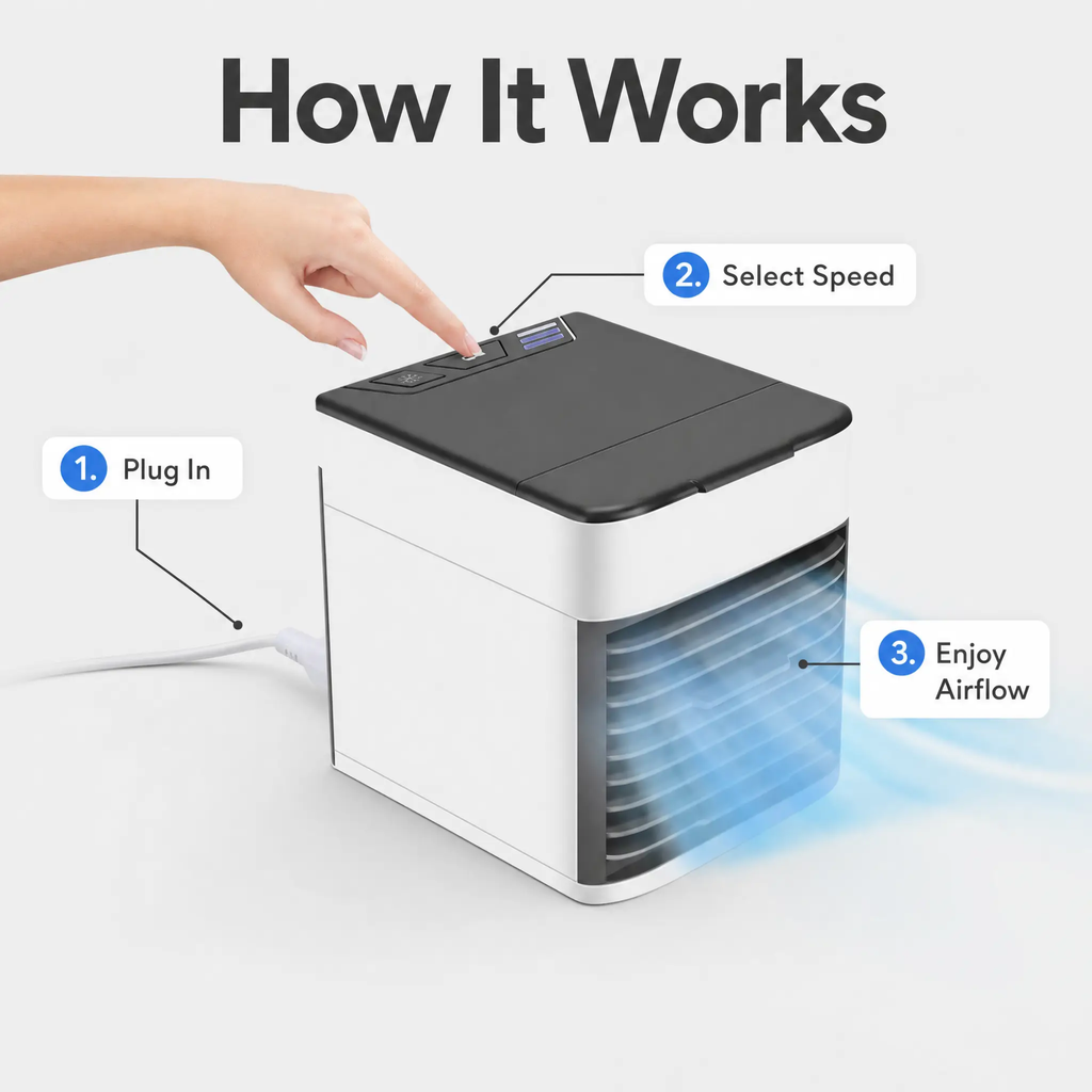 Quiet Portable Airconditioner for Home & Office Use