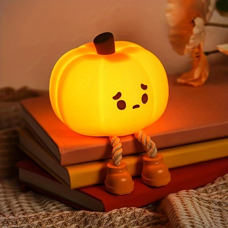LED night light in the shape of a pumpkin, USB rechargeable