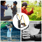 Collapsible slingshot for the wrist.