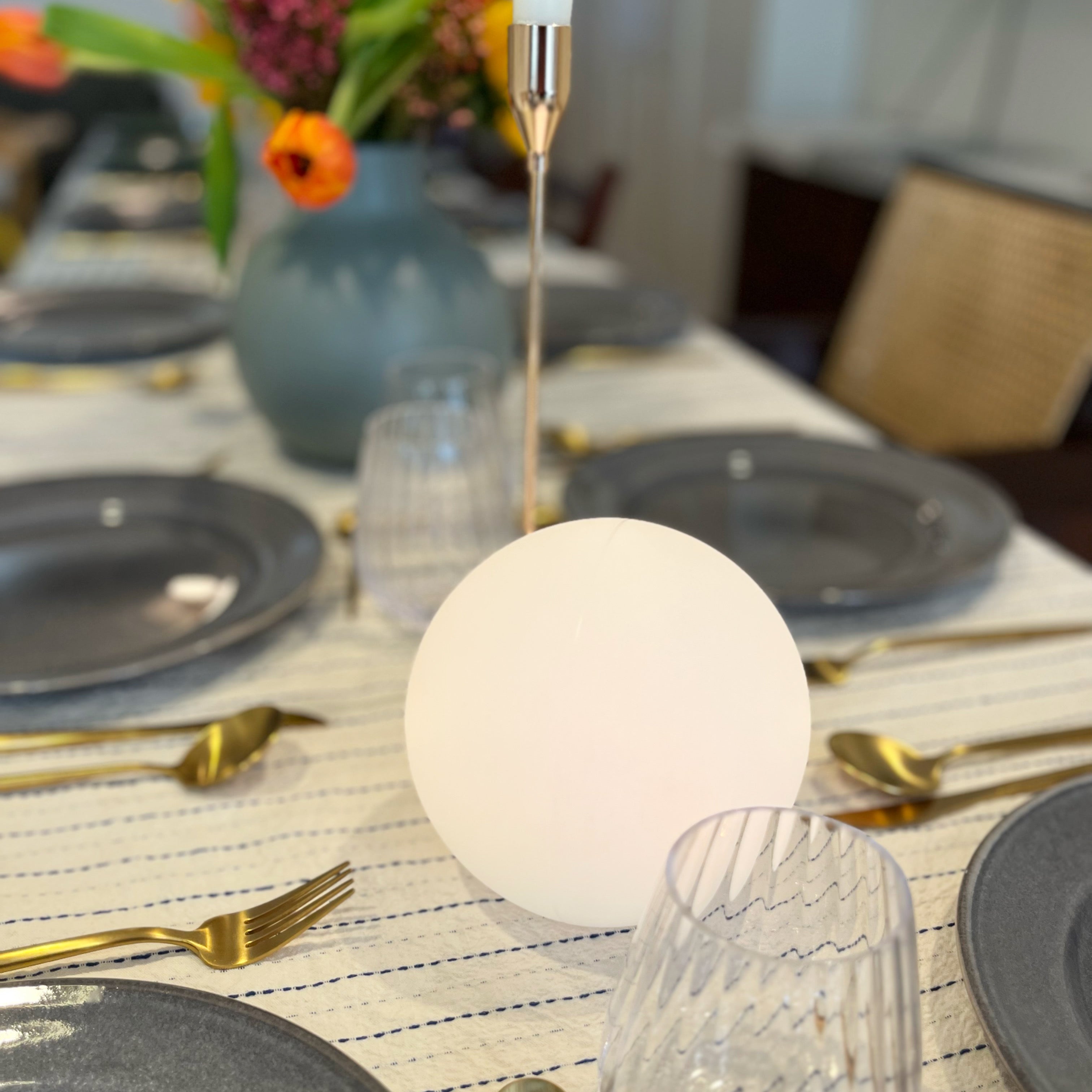 LED Wireless Table Lamp - Rechargeable Modern Light Fixture for Home, Office, and Nightstand Use
