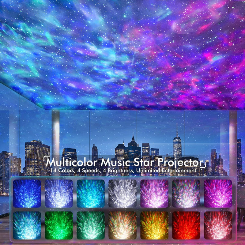 4 In 1 Star and Galaxy Projector with Bluetooth Speaker