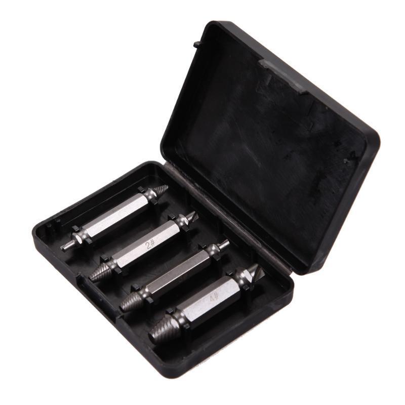 Damaged Stripped Screw Extractor 4Pcs/set Double Side Drill Bits