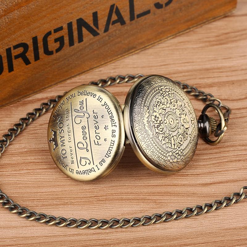 To my son quartz pocket watch
