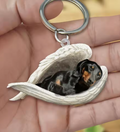 Dachshund Sleeping Angel Acrylic Keychain