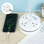 Universal storage round power strip