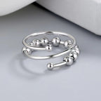 Distribute Your Fear Circle Beads Fidget Ring