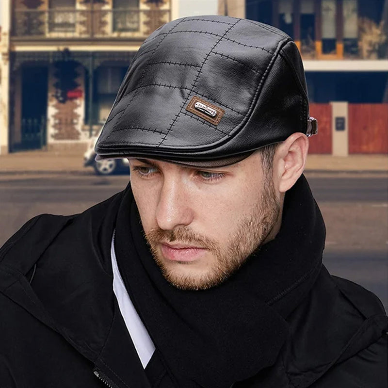 New trendy leather beret