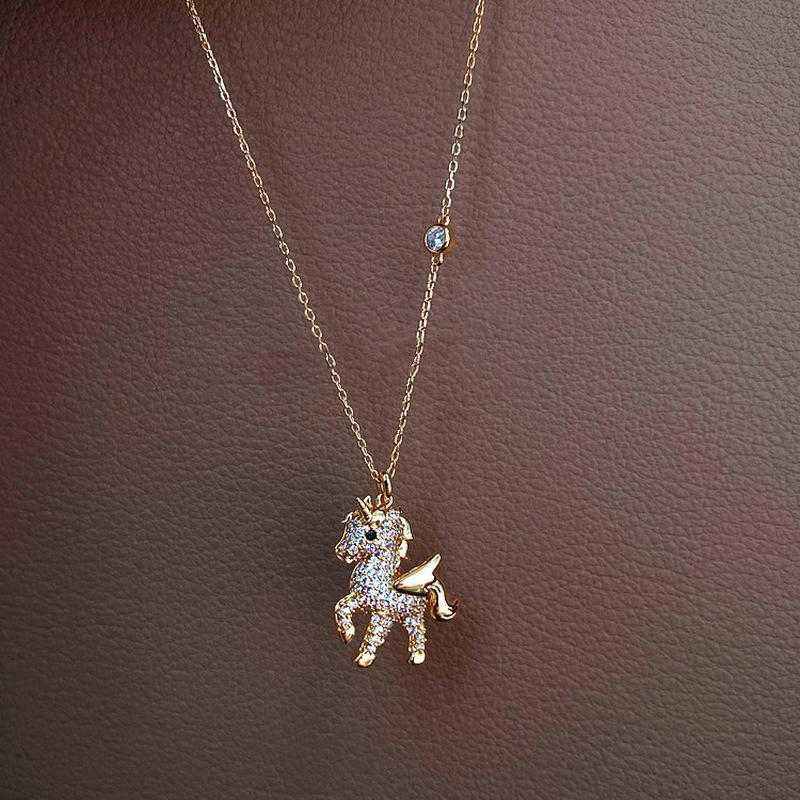Beautiful Angel Horse Pendant Necklace