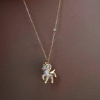 Beautiful Angel Horse Pendant Necklace