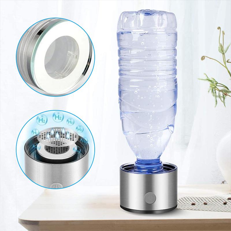 Water bottle for hydrogen generation