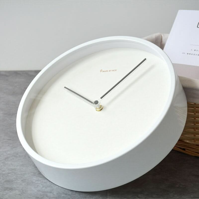Nordic Minimalist Wooden Wall Clock White Black Design