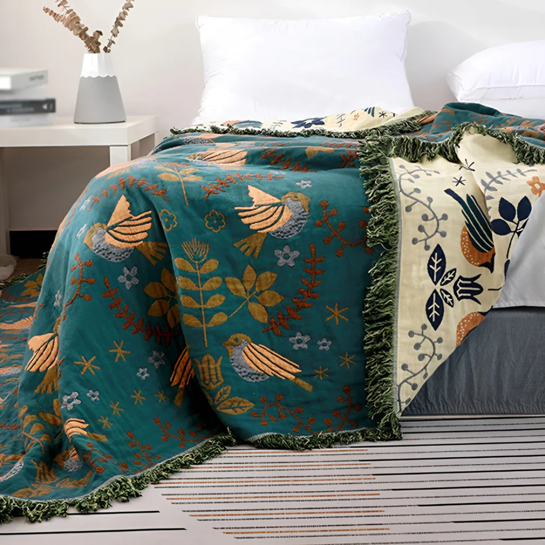 Warm Embroidered Blanket