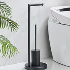 CleanStand Freestanding Toilet Paper Holder with Brush