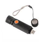 USB Rechargeable Magnetic Flashlight – LED Emergency Light with Magnet and Carry Strap