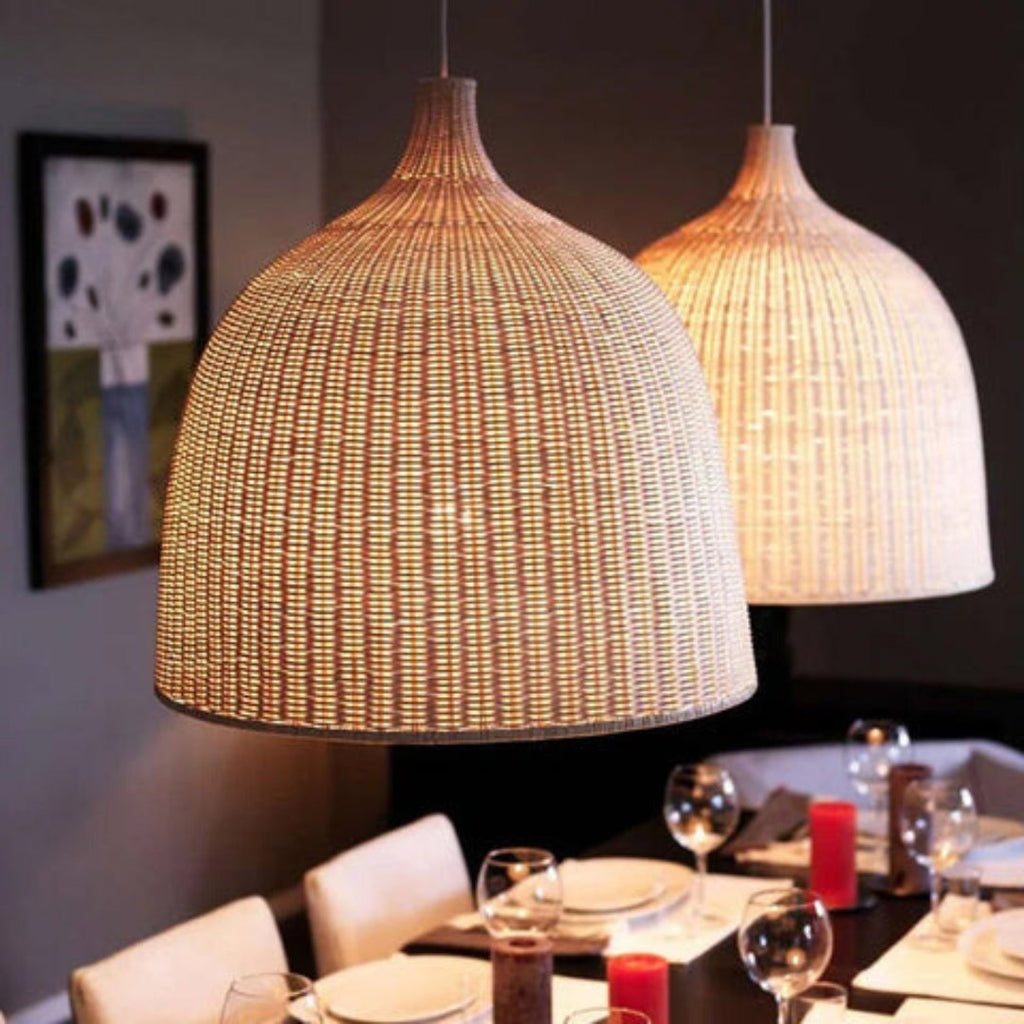 RusticGlow - Woven Rattan Pendant Light