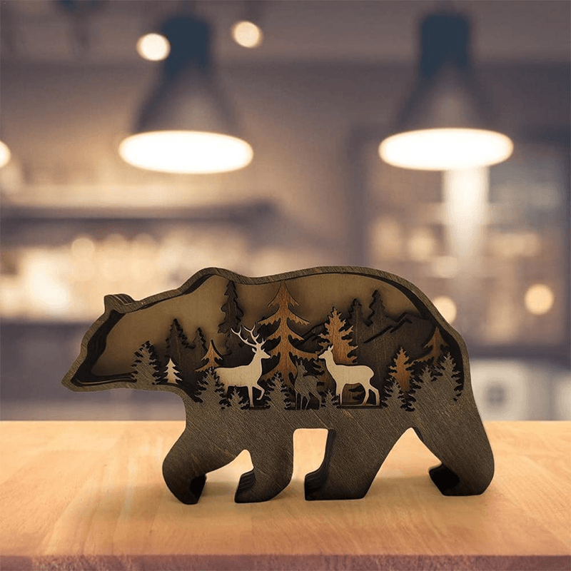 3D Creative Wood Animal Carving Craft Gift