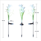 Solar LED flower lights in lily shape – Color-changing garden lights with stake for outdoor areas