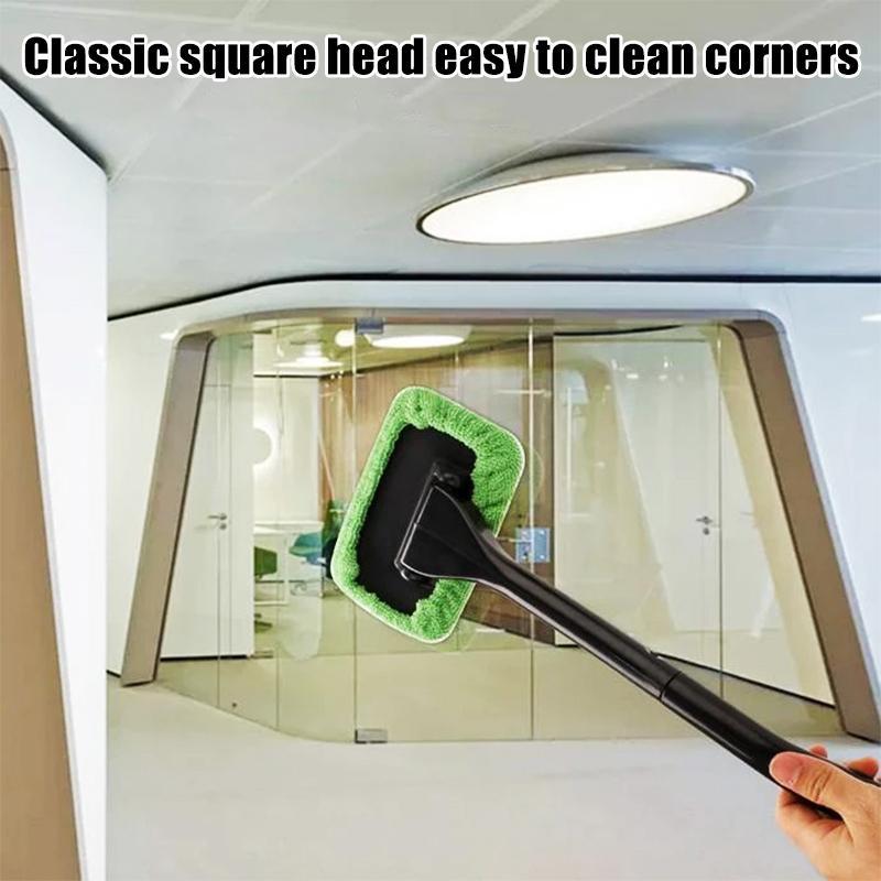 Microfiber cleaner with 2 reusable microfiber hoods