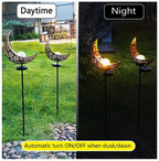 Solar Garden Light made of Metal – Waterproof LED Design in Moon, Flame, Sun or Star Shape