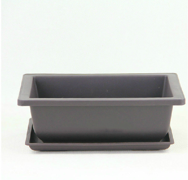 Plant pot with saucer – Rectangular flower pot for garden and balcony