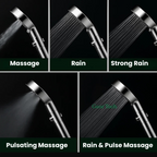 High-Pressure Showerhead with Micro-Hole Spray Design and Up to 200% More Pressure