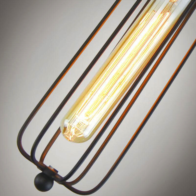 Industrial Pendant Light in Retro Design – Vintage Hanging Lamp with Metal Grid