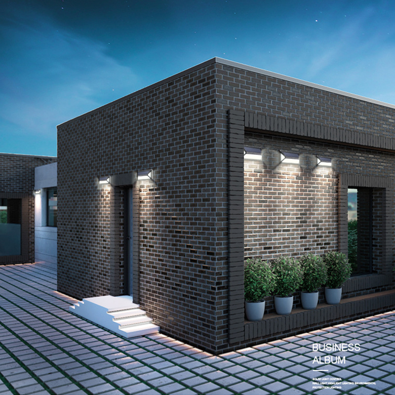 Modern Solar LED Wall Light for Outdoors – Waterproof Facade Lighting with Motion Sensor