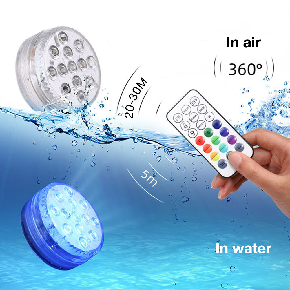 Underwater LED light with remote control – RGB multicolor pool lighting for bathrooms and ponds