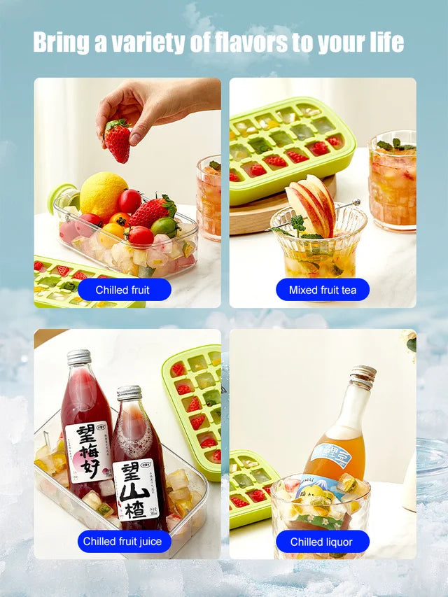 Press-ice cube mold and kettle