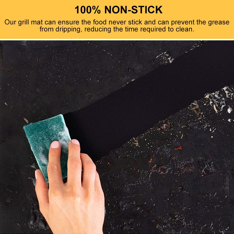Non-stick BBQ grill mats with cutting box