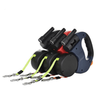 Duoglow Double Dog Leash with LED Light, 360° Rotating Hinge, 66 lbs Capacity
